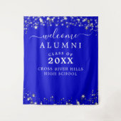 Klasse Reunion Welkom Royal Blue Stars Wandkleed (Voorkant)