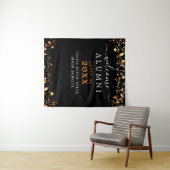 Klasse Reunion Welkom Zwart Sinaasappel Sterren Li Wandkleed (In Situ (horizontaal))