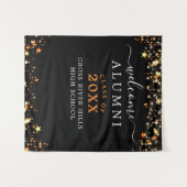 Klasse Reunion Welkom Zwart Sinaasappel Sterren Li Wandkleed (Voorkant (horizontaal))