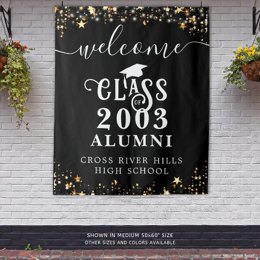 Klasse Reunion welkomstklasse Jaar Alumni Typograf Wandkleed