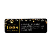 Klasse Reunion Year Black Gold Stars Etiket (Voorkant)