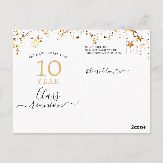 Klasse Reunion zwarte gouden sterren elk jaar Briefkaart (Achterkant)