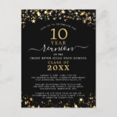 Klasse Reunion zwarte gouden sterren elk jaar Briefkaart (Voorkant)