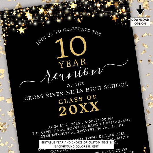 Klasse Reunion zwarte gouden sterren elk jaar Kaart