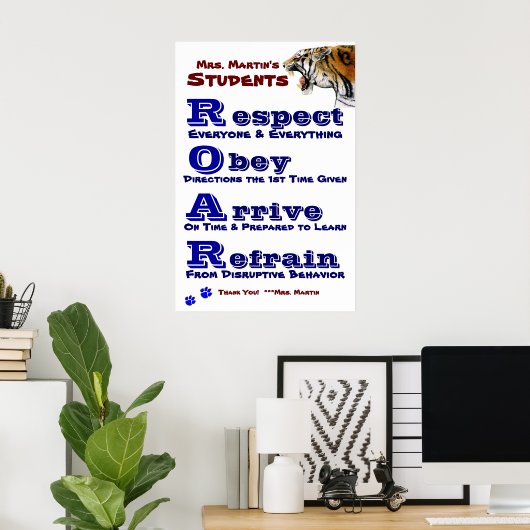 Klasse Richtlijnen/regels Poster (Thuiskantoor)