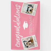 Klasse Roze Afstuderen 2 Square Photo Collage Spandoek (Verticaal)