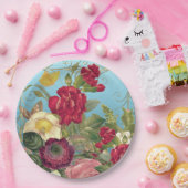 Klasse Rozen Red, Burgandy, Geel, Blauwgroen Backe Papieren Bordje (Feest)