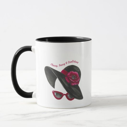Klasse, Sassy, Zelfverzekerde Dame Silhouet Mok (Links)
