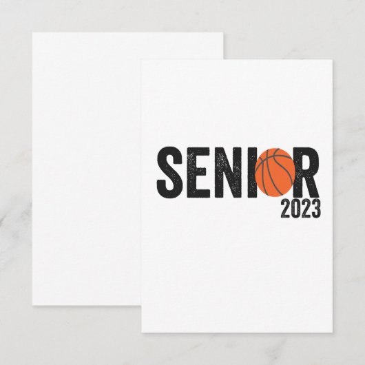 Klasse Senior 2023 Basketball Afstuderen Gift Bedankkaart (Voorkant / Achterkant)