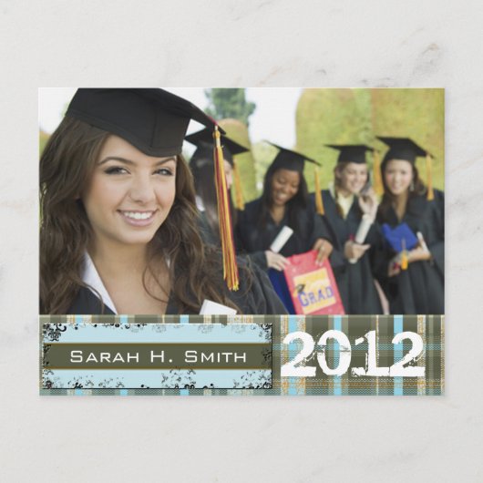 Klasse Senior Photo Graduation Invitations Uitnodiging Briefkaart (Voorkant)