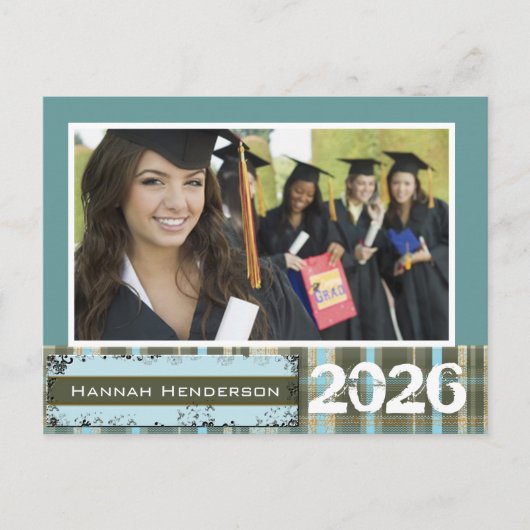 Klasse Senior Photo Graduation Invitations Uitnodiging Briefkaart (Voorkant)