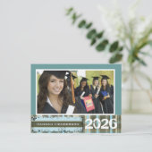 Klasse Senior Photo Graduation Invitations Uitnodiging Briefkaart (Staand voorkant)