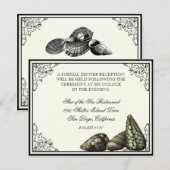 Klasse Shells Black en Cream - Ontvang uitnodigt Kaart (Voorkant / Achterkant)