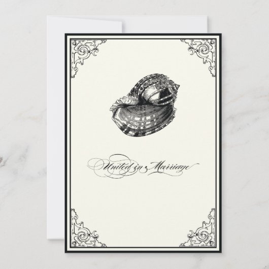 Klasse Shells Black en Cream - Weddenschap Kaart (Achterkant)