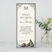 Klasse Shells Black en Cream - Weddenschap Kaart (Staand voorkant)