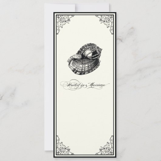 Klasse Shells Black en Cream - Weddenschap Kaart (Achterkant)