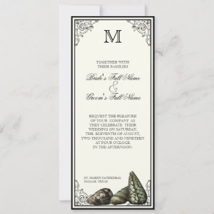 Klasse Shells Black en Cream - Weddenschap Kaart