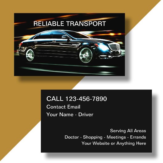 Klasse Taxi of Uber Chauffeur Transport Visitekaartje