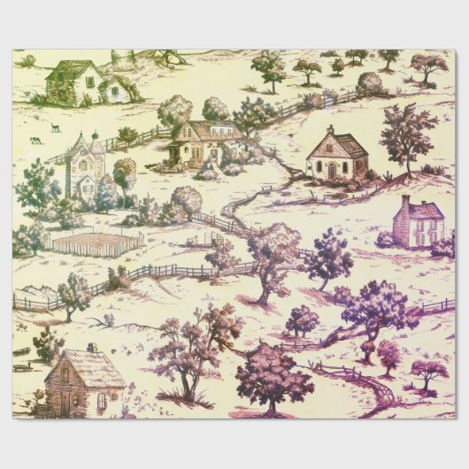 Klasse Toile op het Boerderij Wrapping Paper Cadeaupapier (Vlak)