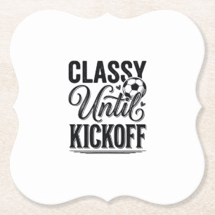 Klasse tot aftrap Voetbal Vintage T-shirt ontwerp_ Kartonnen Onderzetters