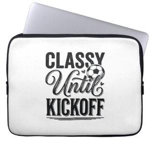 Klasse tot Kickoff Voetbal Vintage T-shirt Ontwerp Laptop Sleeve