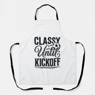 Klasse tot Kickoff Voetbal Vintage T-shirt Ontwerp Schort