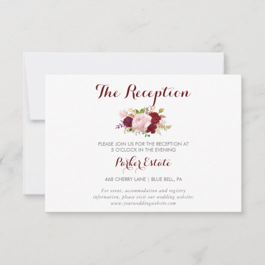 Klasse Tropical Black Wedding Receptie Kaart (Voorkant)