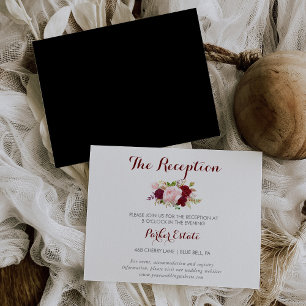 Klasse Tropical Black Wedding Receptie Kaart