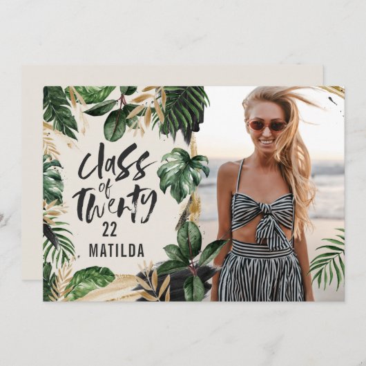 Klasse tropisch afstuderen 2022 moderne foto kaart (Voorkant / Achterkant)