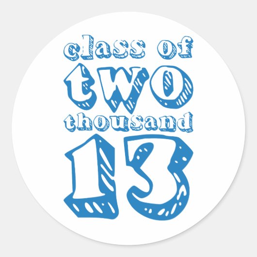 Klasse tweeduizend 13 - Blauw Ronde Sticker (Voorkant)