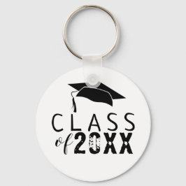 Klasse Typografie Black Graduation Cap Sleutelhanger