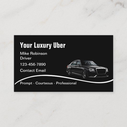 Klasse Uber-stuurprogramma Glanzend Visitekaartje (Voorkant)