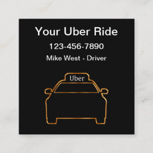 Klasse unieke Uber-bestuurder rit aanmelding Vierkante Visitekaartje