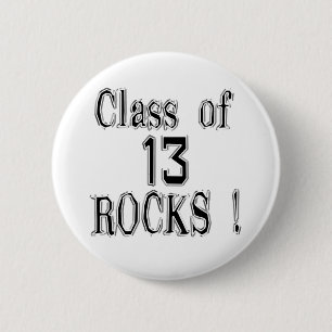 Klasse van '13 Rocks! Knoop Ronde Button 5,7 Cm