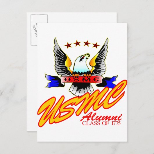 Klasse van 1775 USMC Alumni Eagle Briefkaart (Voorkant / Achterkant)