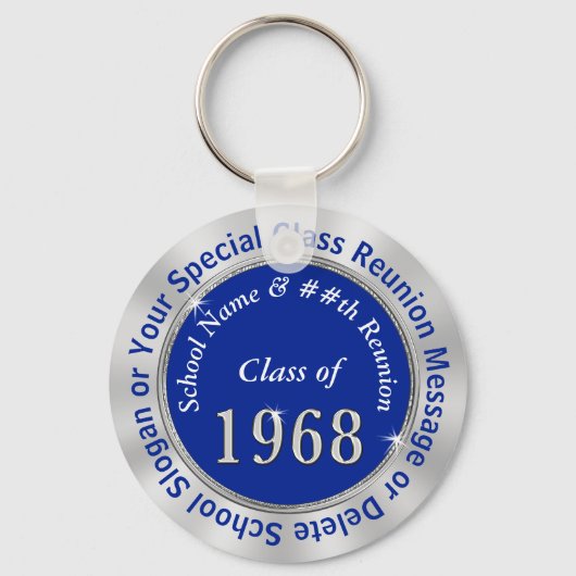 Klasse van 1968 Gifts Personalized 2 Tekstdozen Sleutelhanger (Voorkant)