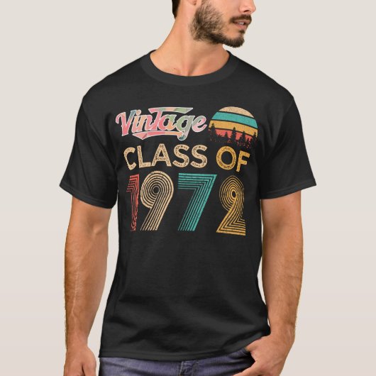  Klasse van 1972 Classic Retro verjaardagscadeau T-shirt (Voorkant)