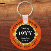 Klasse van 1972 Gifts, Cheap Oranje, Black, Reunio Sleutelhanger (Achterkant)