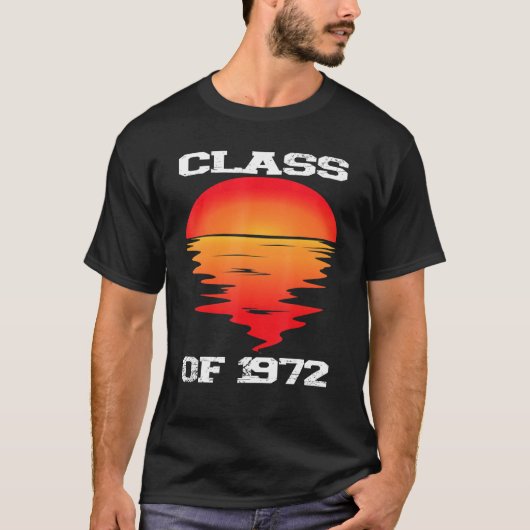 Klasse van 1972 High School Retro Sunset 50th Reun T-shirt (Voorkant)