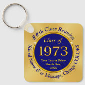 Klasse van 1973 Ideeën. Blauwe KLEUREN, reünie Sleutelhanger (Voorkant)