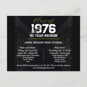 Klasse van 1976 50 Jaar High School Reunion 2 Even Briefkaart