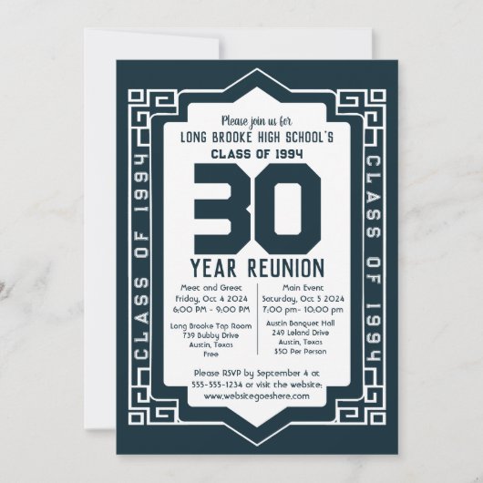 Klasse van 1994 30 Jaar High School Reunion Kaart (Voorkant)