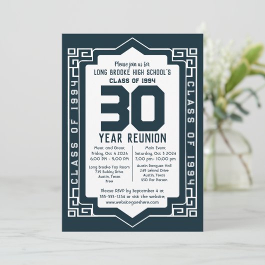  Klasse van 1994 30 Jaar High School Reunion Kaart (Staand voorkant)
