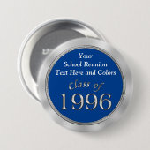 Klasse van 1996 PERSONALIZE Uw Schoolnaam, Kleuren Ronde Button 7,6 Cm (Voorkant /achterkant)