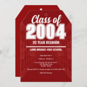Klasse van 2004 20 Jaar High School Reunion Locker Kaart (Voorkant / Achterkant)