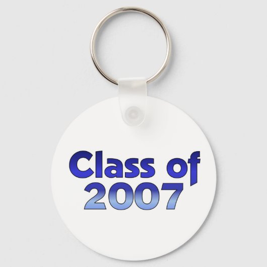 Klasse van 2007 Blauw en wit Sleutelhanger (Voorkant)