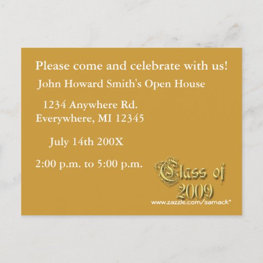 Klasse van 2009 Graduation Invitations Uitnodiging Briefkaart (Achterkant)