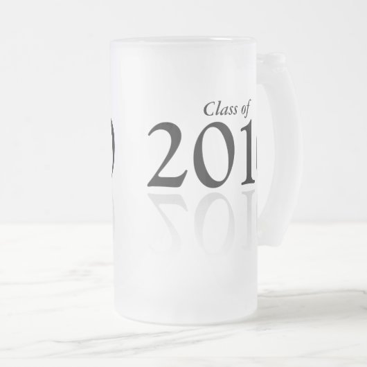 Klasse van 2010 afstuderen cadeau bier stein matglas bierpul (Voorkant rechts)