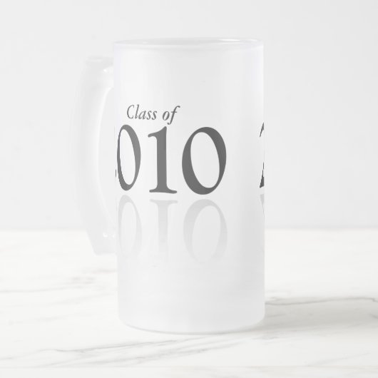 Klasse van 2010 afstuderen cadeau bier stein matglas bierpul (Voorkant links)
