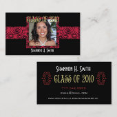 Klasse van 2010 Afstuderen Senior Afbeelding Kaart Contactkaartje (Voorkant / Achterkant)